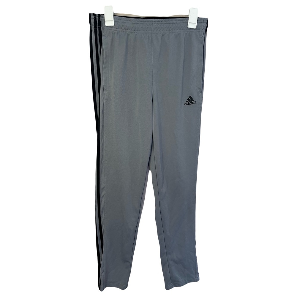 Adidas Gray Joggers with Black Stripes Tapered Leg Field Track Pants Medium Gym